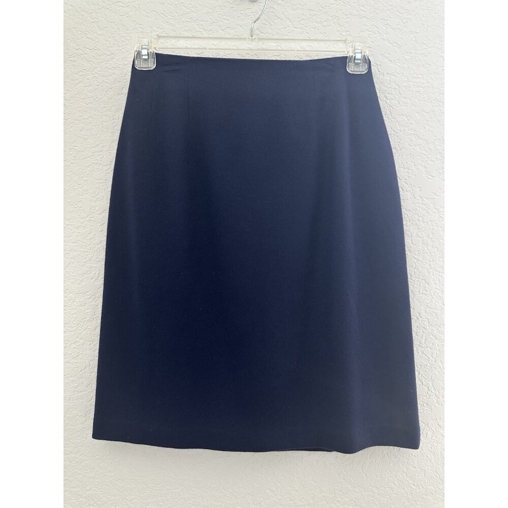 Vtg SAVANNAH 1114 Woolmark Skirt Womens 10 Navy 100% Wool Lined Academia Preppy